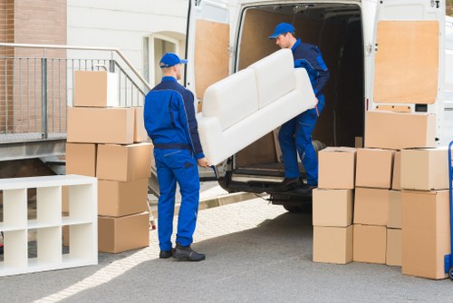 Packed boxes and secure storage units for a move in Willesden