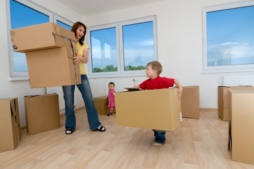 People using temporary storage in Willesden during a move